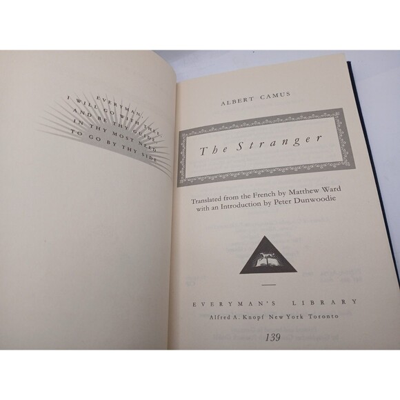 The Stranger Albert Camus Hardcover Everyman's Library Existentialism Book 1993 - Picture 7 of 7